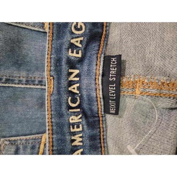 NWOT American Eagle Outfitters size 4 blue distressed hi-rise jeggings - Picture 3 of 6
